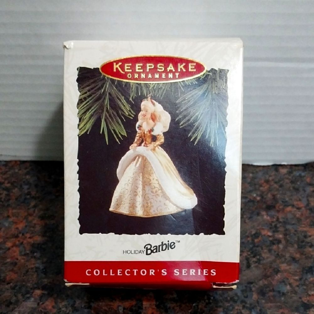 Barbie Collector's Series Gold and White Ornament From 1994.